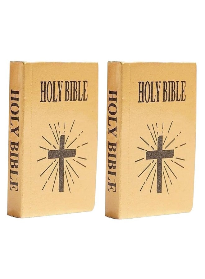 كتابان صغيران من الكتاب المقدس بحجم الجيب، بمقياس 1/12، مناسبان لرفوف الكتب المصغرة في بيوت الدمى، وإكسسوارات غرف النوم والمكتبات، وأثاث بيوت الدمى، والدمى وملحقاتها. - Image 1